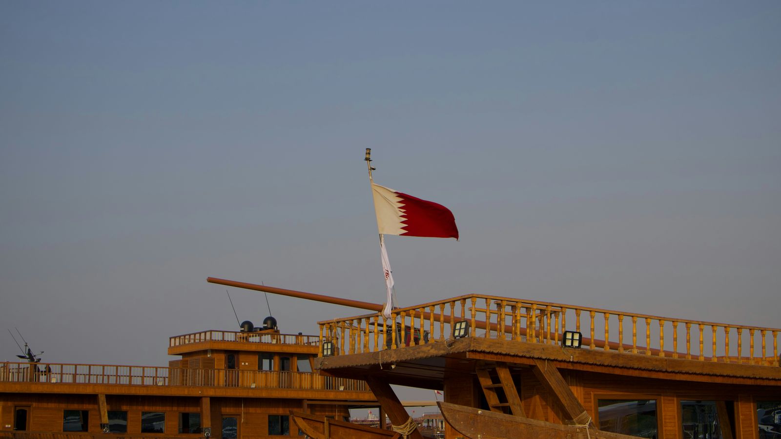 A national ensign flying from the stern of a vessel